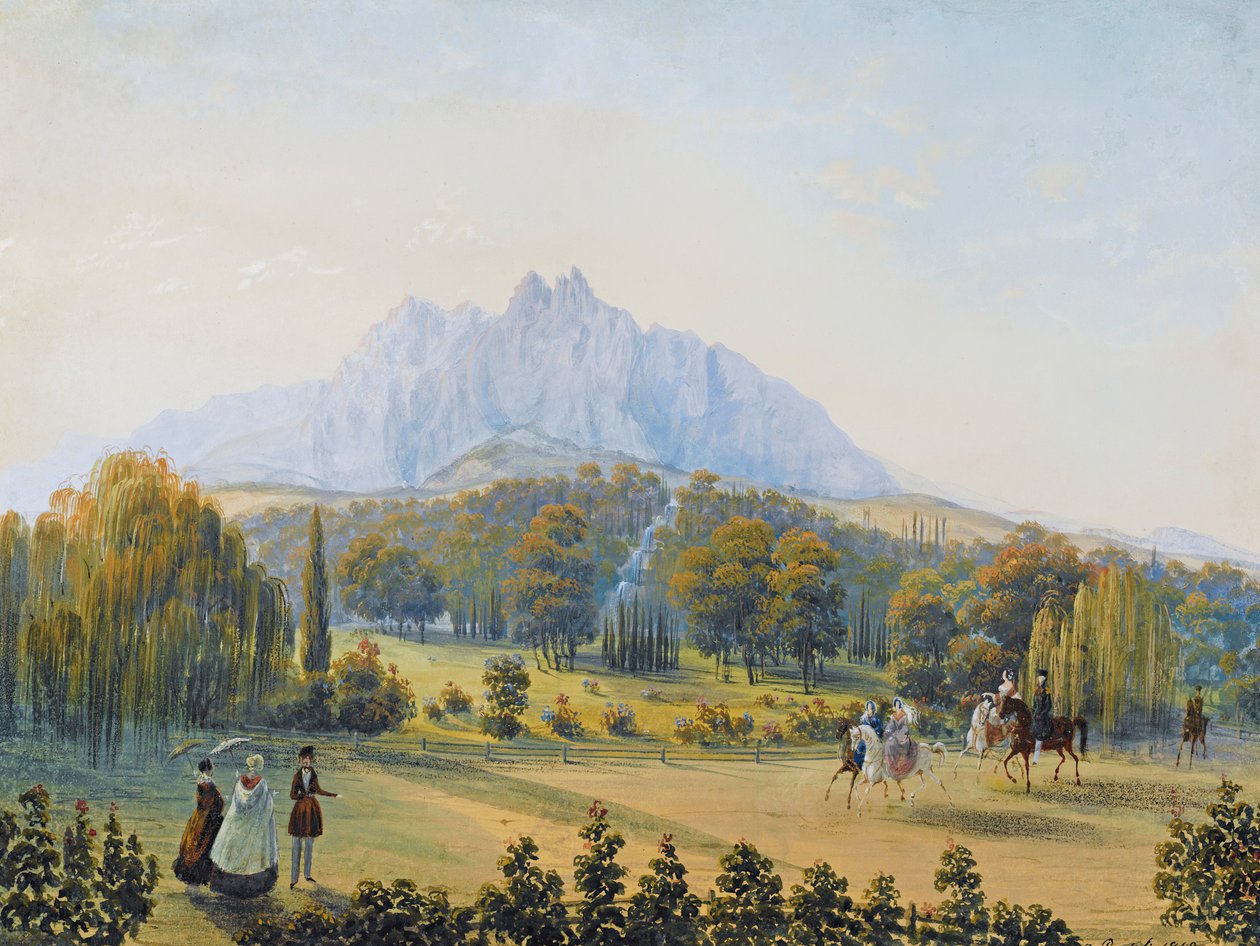 Veduta di Miskhor in Crimea, 1841-1842 da Carlo Bossoli