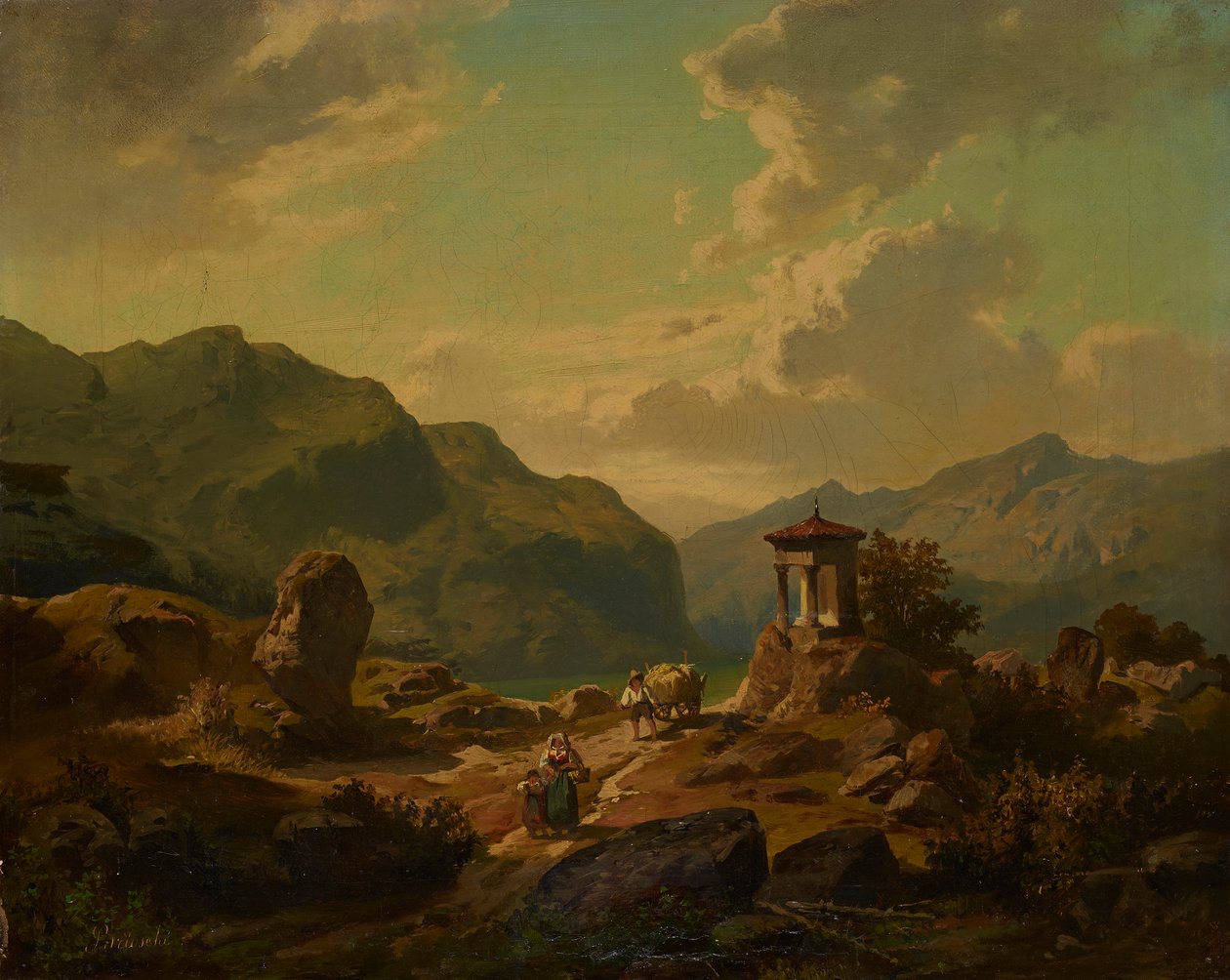 Paesaggio montano con lago da Carlo Brioschi
