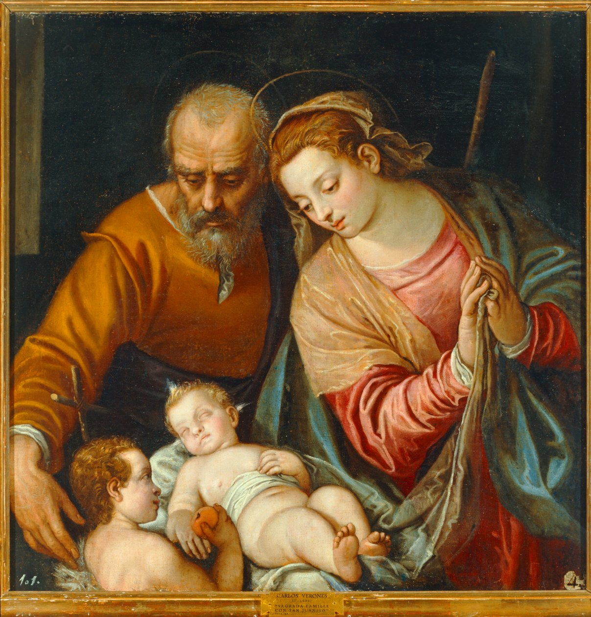 La Sacra Famiglia con il giovane San Giovanni Battista ... da Carlo Caliari