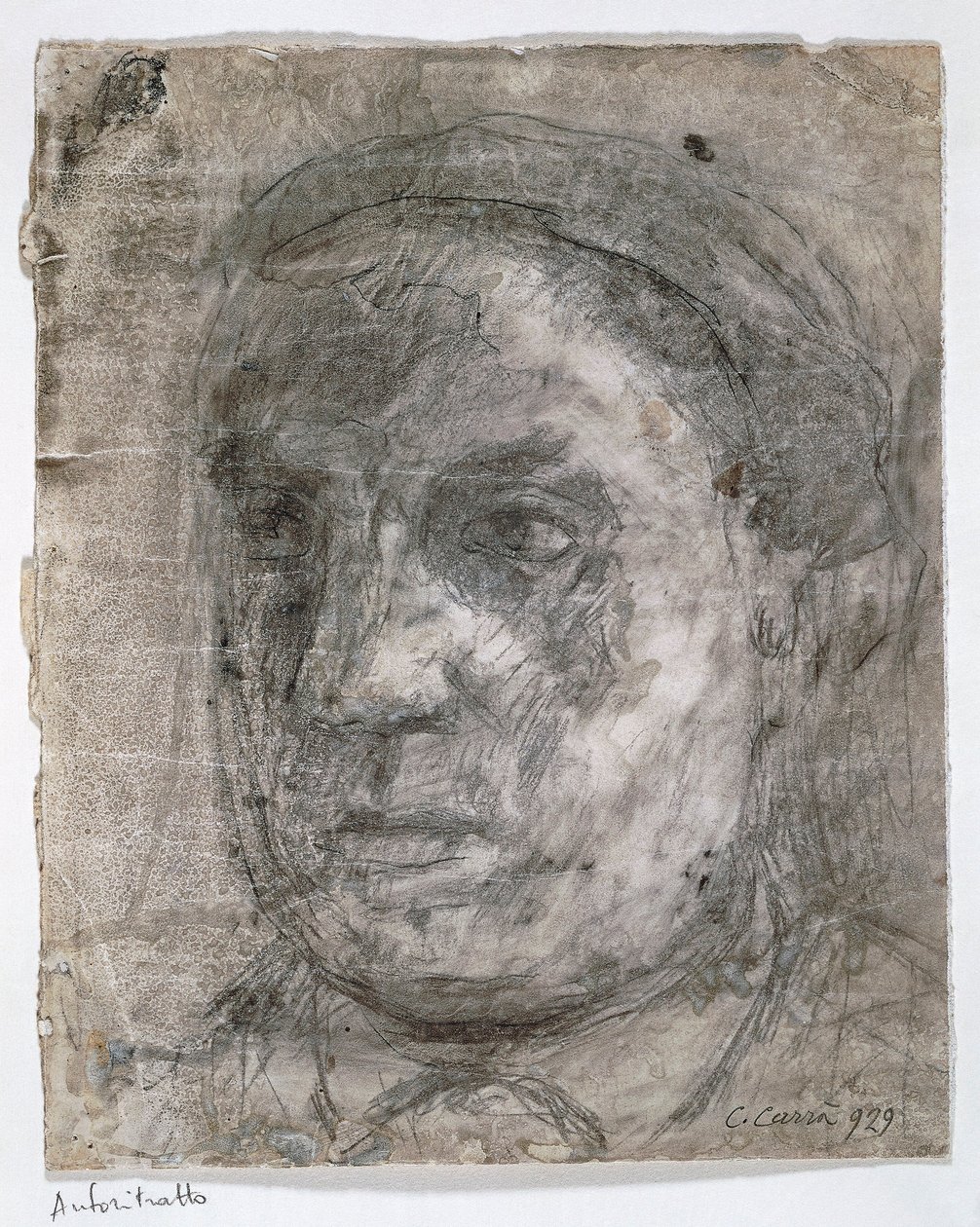 Italia, autoritratto di Carlo Carra (disegno) da Carlo Carra