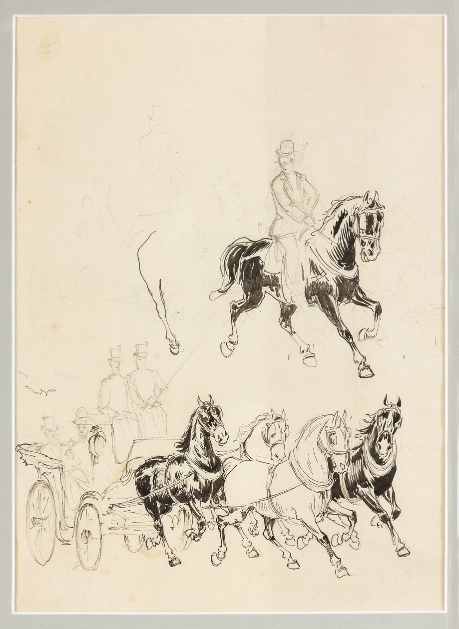 Studio preparatorio per carrozza e cavalli da Carlo Casaltoli