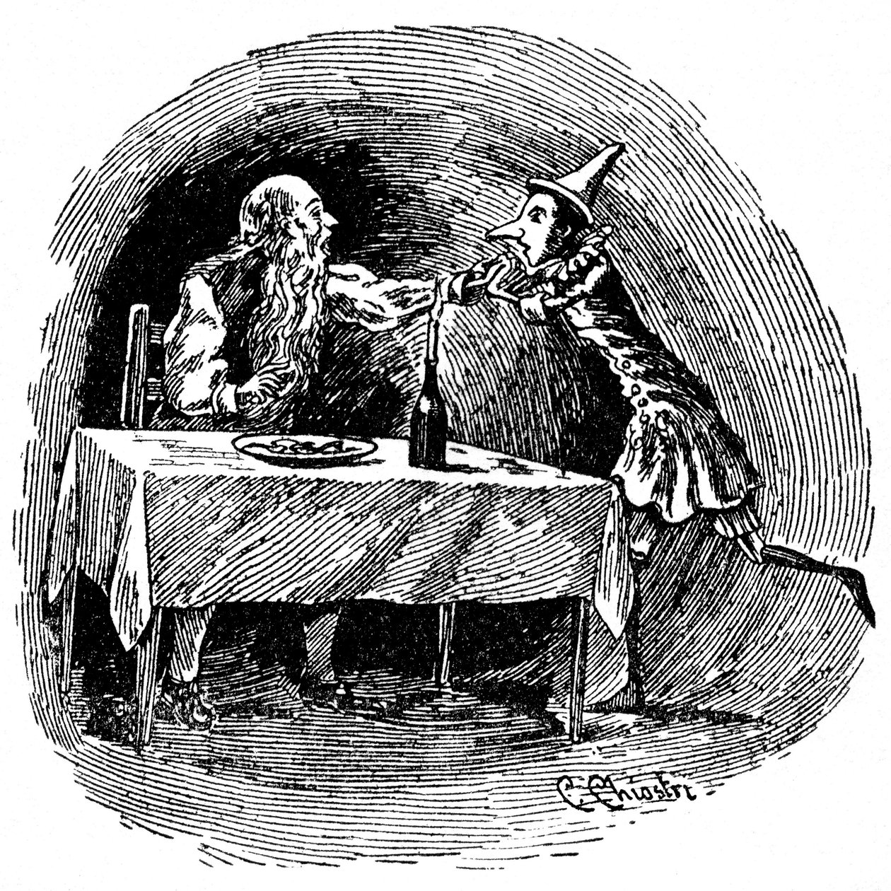 Illustrazione di Pinocchio di Carlo Chiostri (1863-1939), uno dei primi illustratori italiani dell