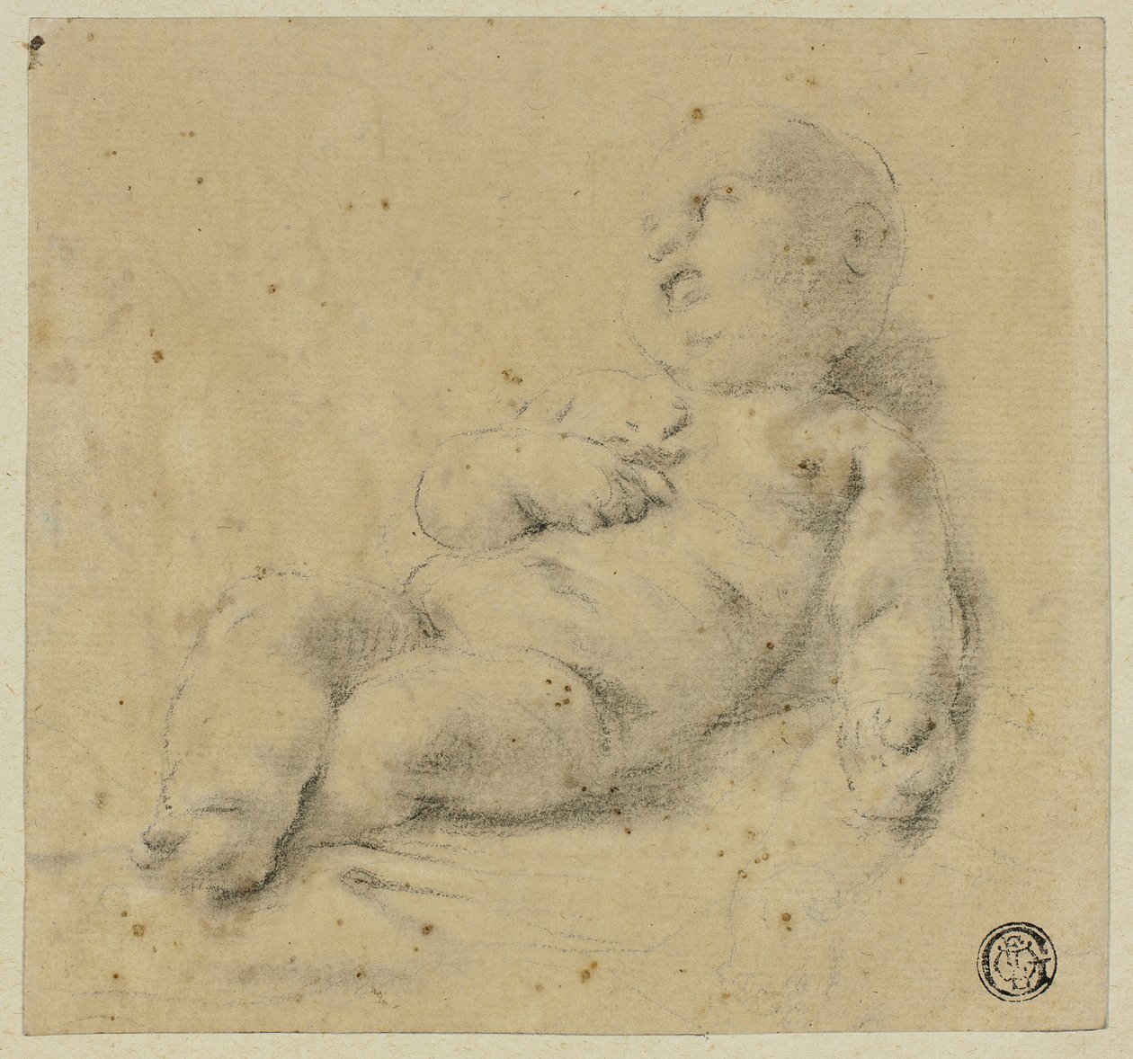 Bambino Gesù dormiente con croce da Carlo Cignani