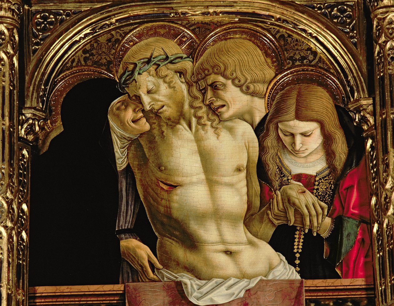 Compianto sul Cristo morto, dettaglio del polittico di Sant
