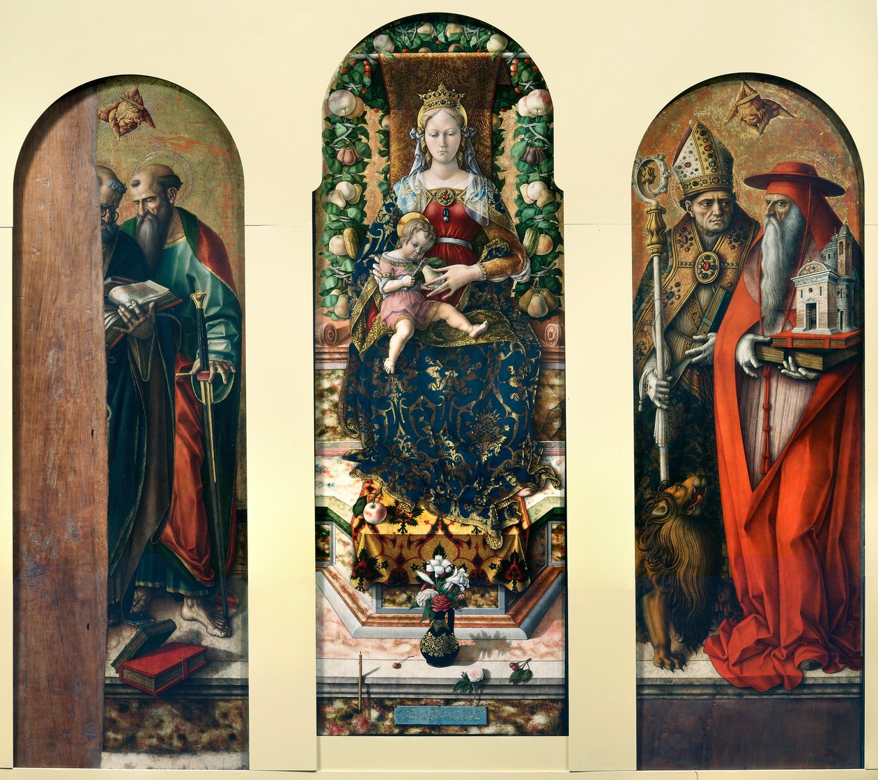 Madonna col Bambino e Santi Pietro e Paolo, Ansovino e Girolamo da Carlo Crivelli