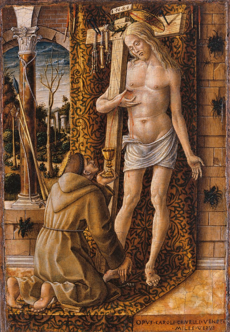 San Francesco raccoglie il sangue di Cristo da Carlo Crivelli