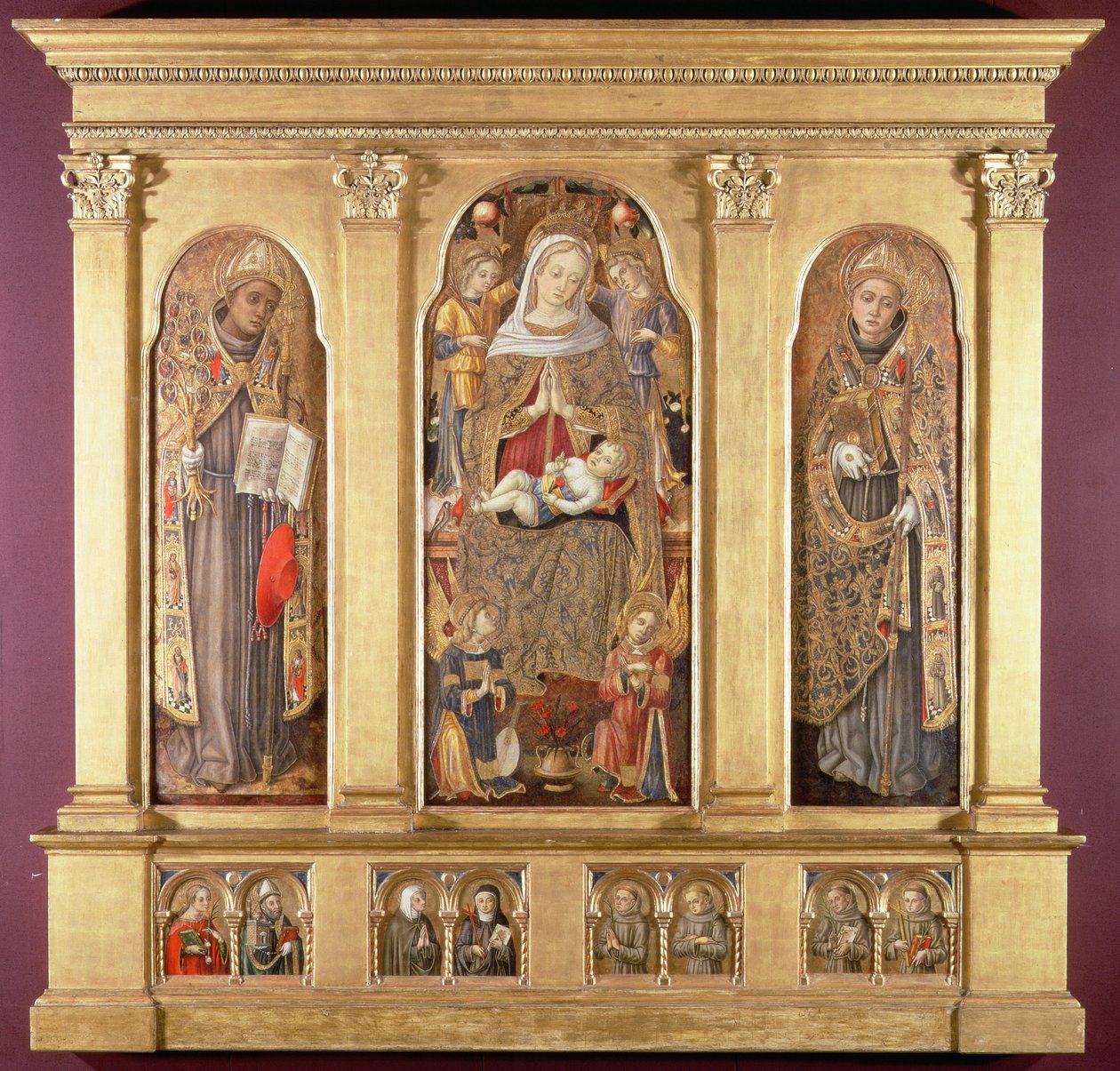 Vergine e Bambino con i santi Bonaventura e Luigi di Tolosa, c.1489 da Carlo Crivelli