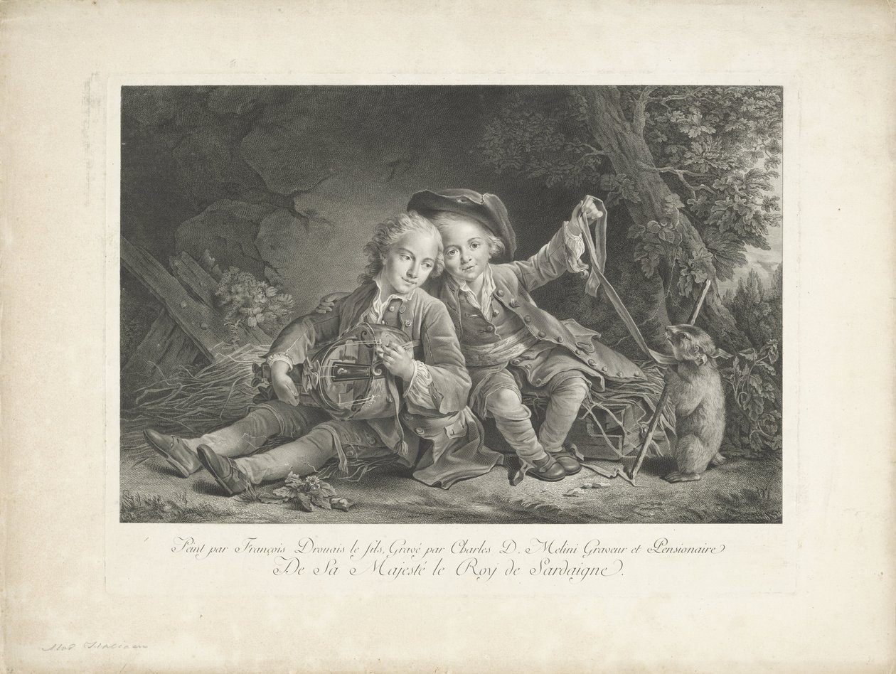 Due ragazzi con marmotta da Carlo Domenico Melini