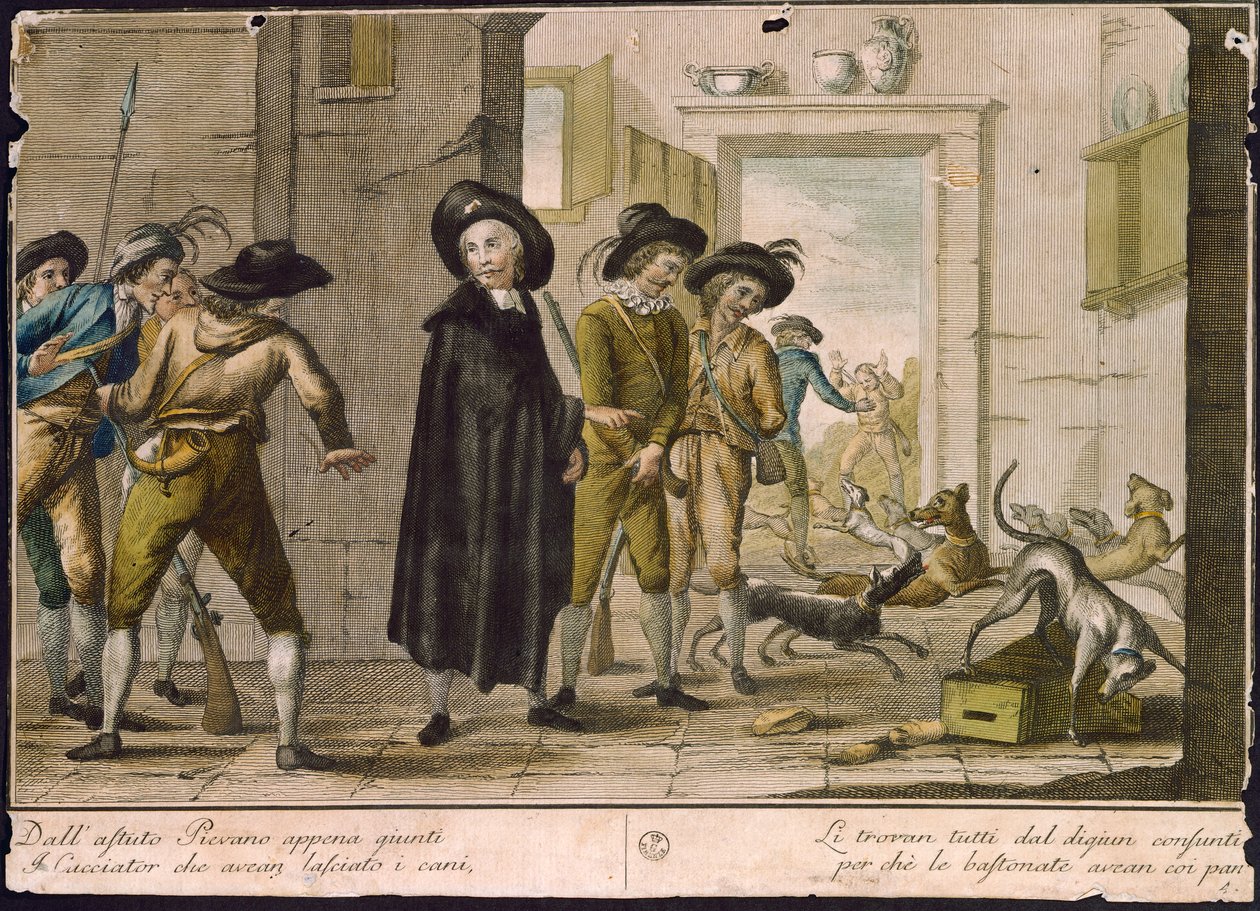 Sacerdote Arlotto, di Carlo Lasinio (1759-1838), incisione colorata da Carlo Lasinio