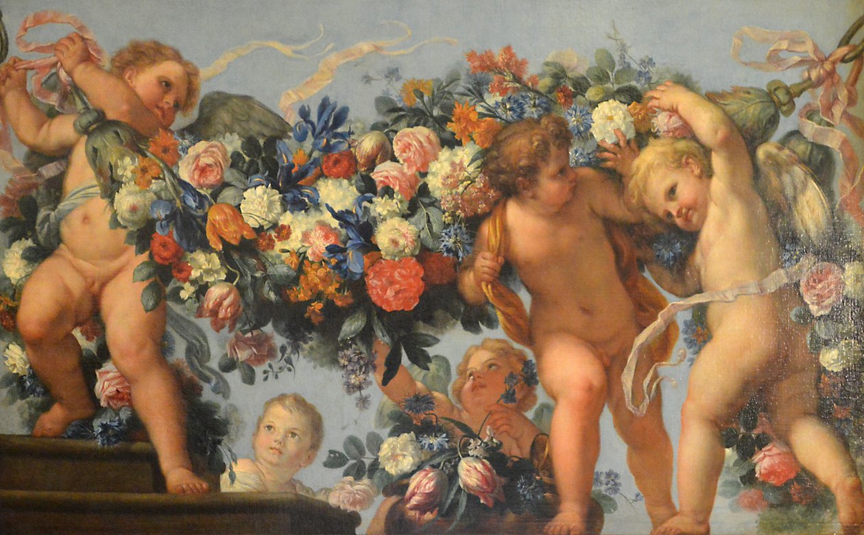 Amore e ghirlande di fiori da Carlo Maratta