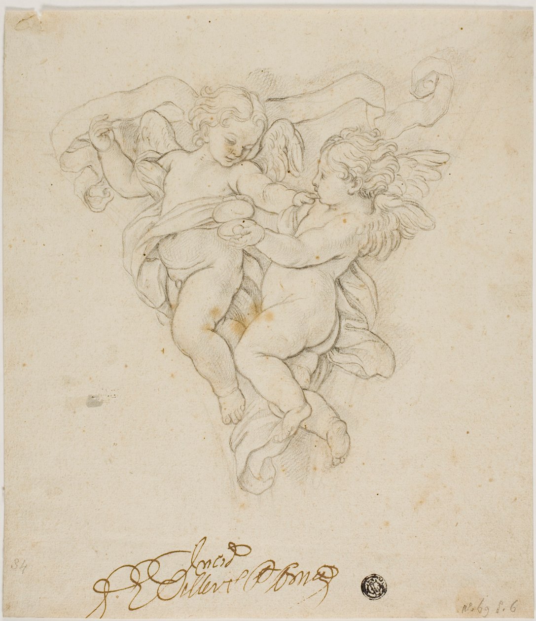 Decorazione della lunetta con due putti da Carlo Maratti