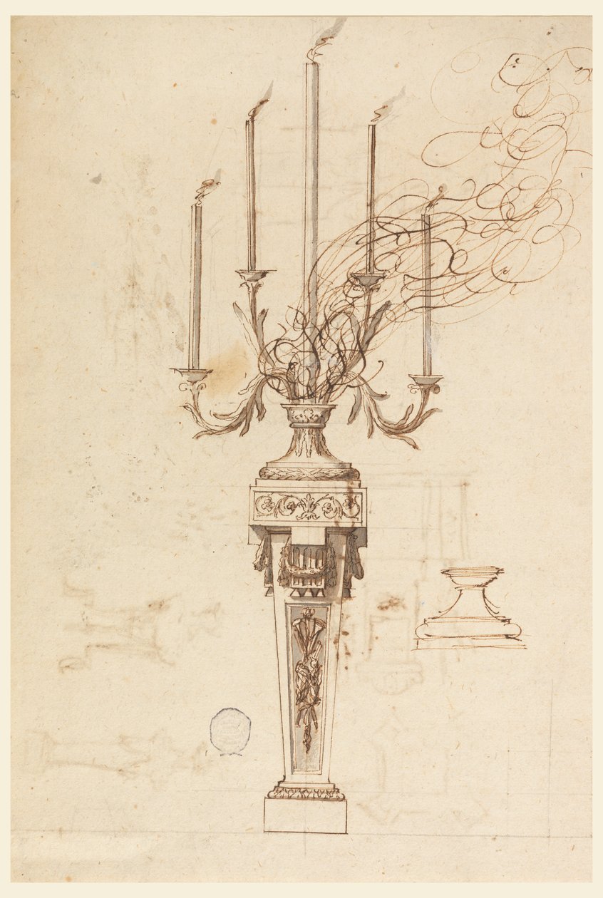 Progetto per un candelabro da Carlo Marchionni