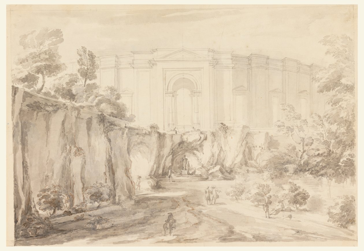 Progetto per un emiciclo, Villa Albani, Roma, Italia da Carlo Marchionni