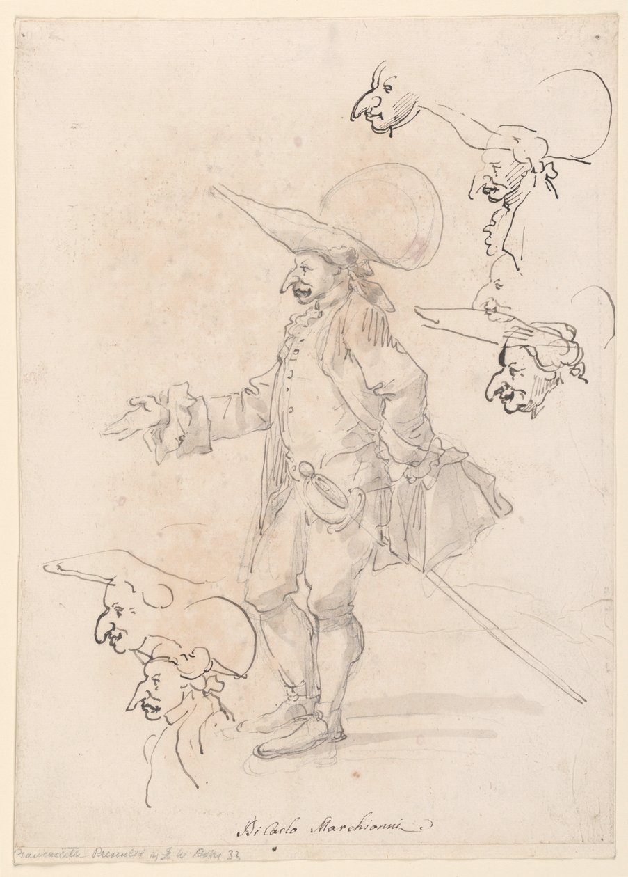 Disegno, Caricature, 1725-75 ca. da Carlo Marchionni