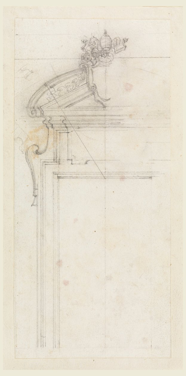 Disegno, progetto di una cassa per porta, 1725-50 da Carlo Marchionni