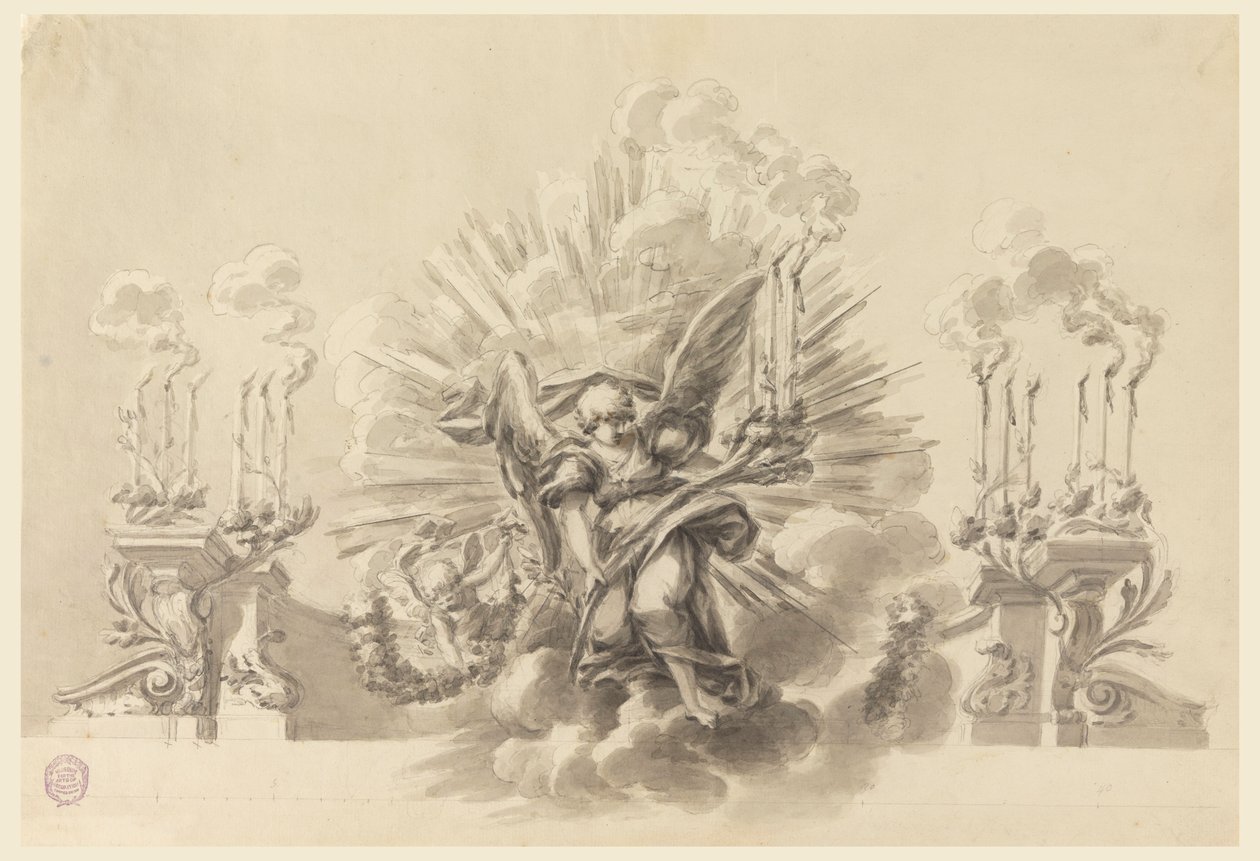 Disegno, Progetto per una decorazione cerimoniale, 1760 ca. da Carlo Marchionni