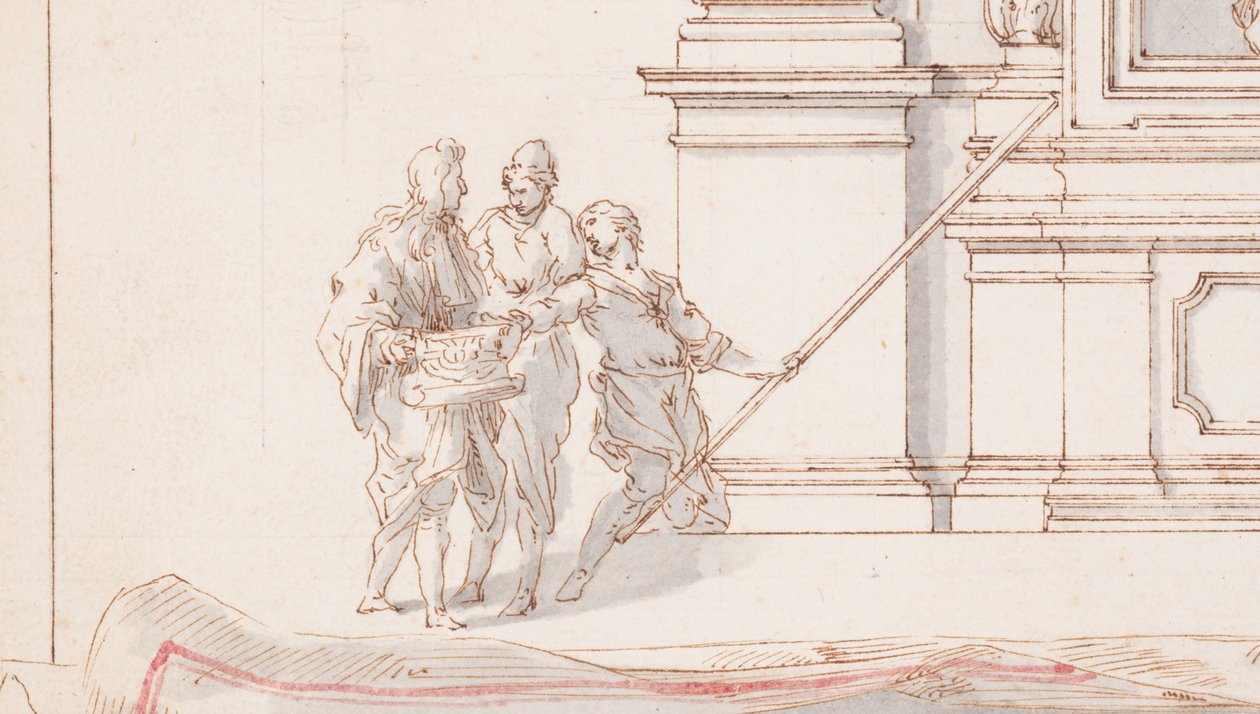Disegno, Progetto per un altare: Alzato, con pianta trompe l