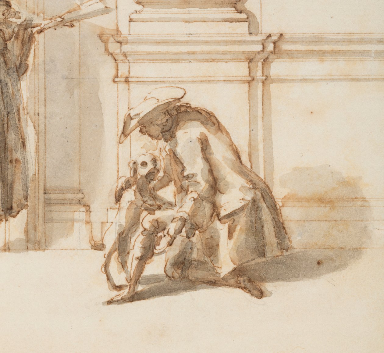 Disegno, Progetto per il portale nord, Grande Galleria, Villa Albani, Roma, Italia, 1755-56 da Carlo Marchionni