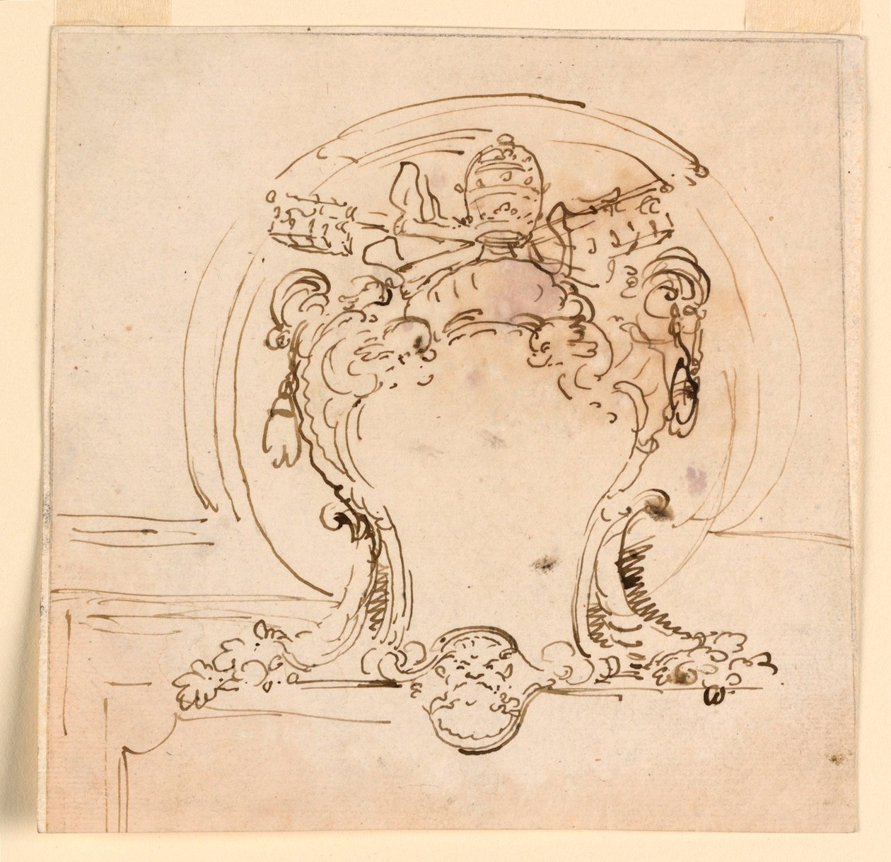 Disegno, scudo papale, 1740-58 da Carlo Marchionni
