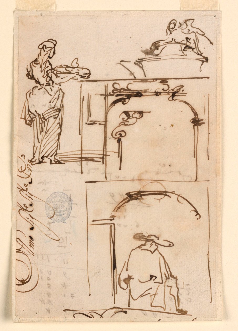Disegno, schizzi, 1725-50 da Carlo Marchionni