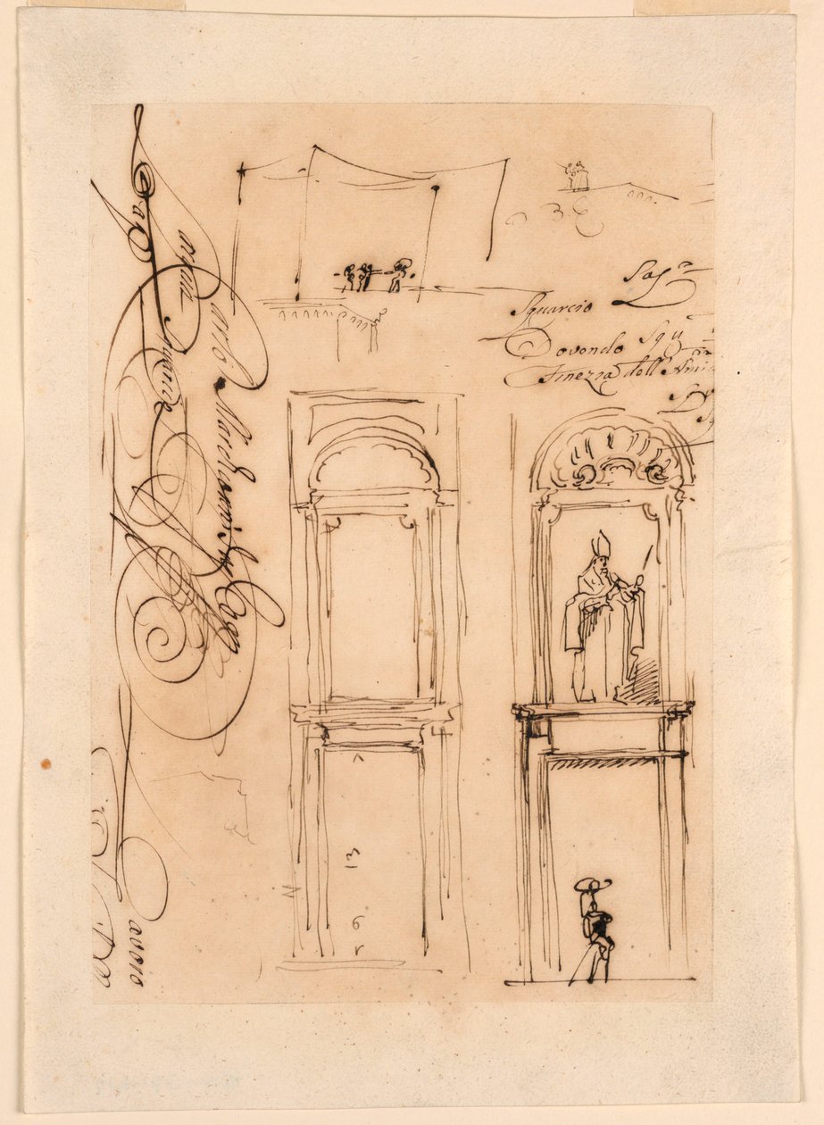 Disegno, schizzi e sceneggiatura, 1765 da Carlo Marchionni