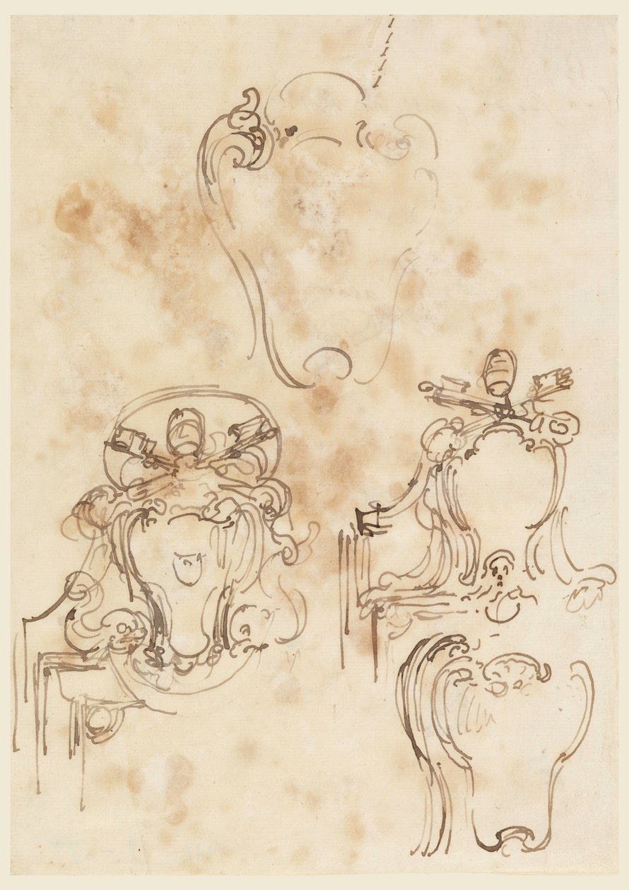 Disegno, schizzi per cornici e scuretti, 1758-69 da Carlo Marchionni