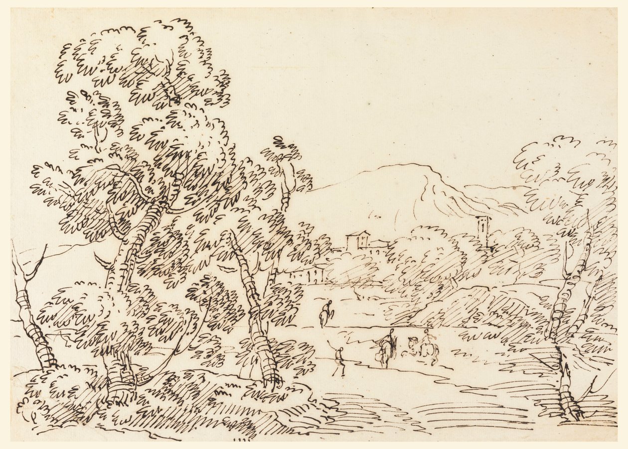 Disegno, Paesaggio boschivo, 1750-1770 da Carlo Marchionni