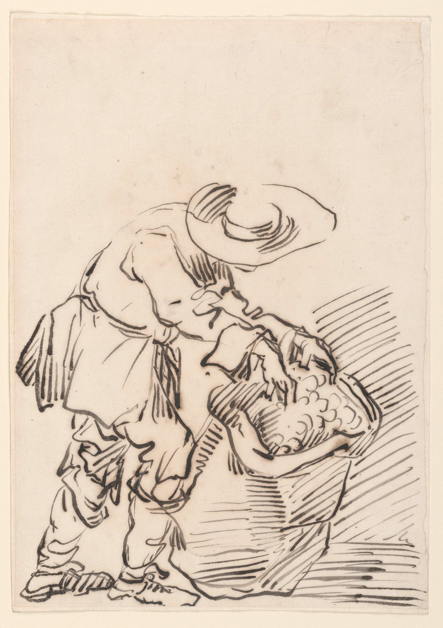 Disegno, Contadino lavoratore, 1728-78 da Carlo Marchionni