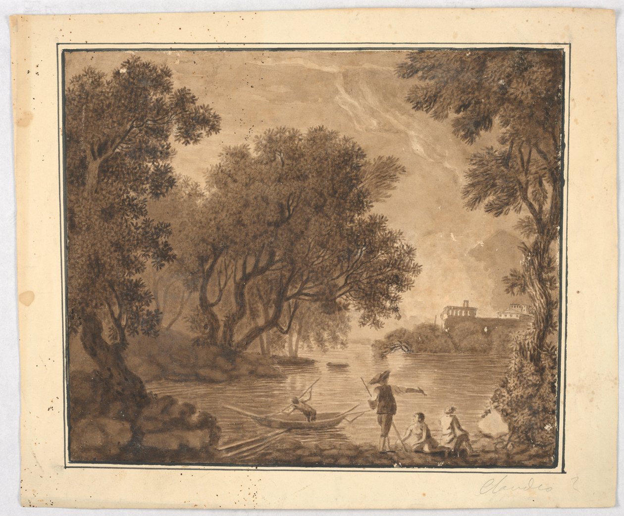 Pescatori nel paesaggio da Carlo Marchionni