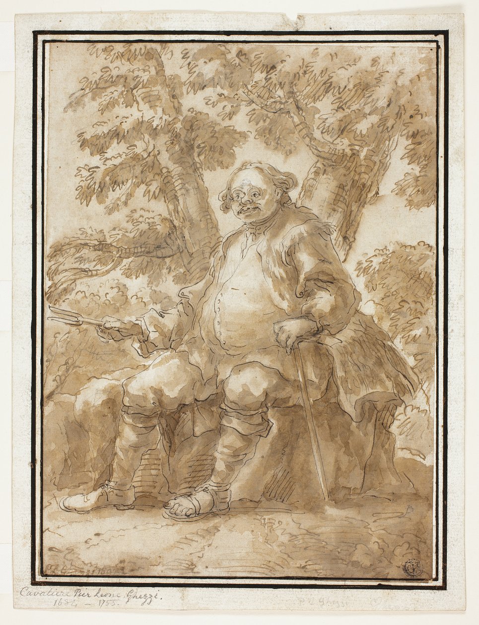 Uomo seduto davanti agli alberi da Carlo Marchionni