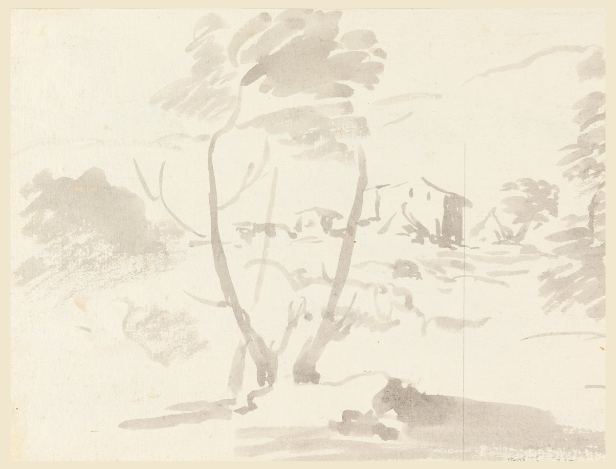 Schizzo di alberi in un paesaggio da Carlo Marchionni