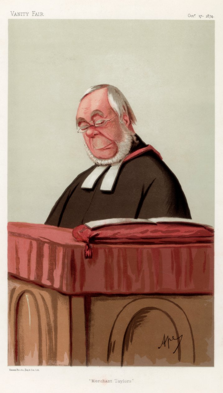 Merchant Taylors, il reverendo James Augustus Hessey DCL, 1874 da Carlo Pellegrini