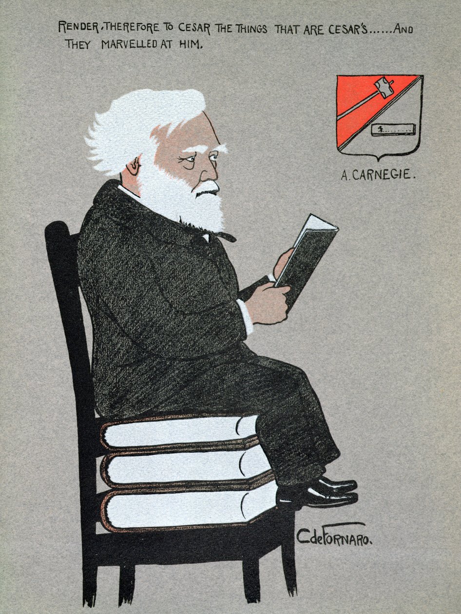 Caricatura di Andrew Carnegie (1835-1919) illustrazione da 