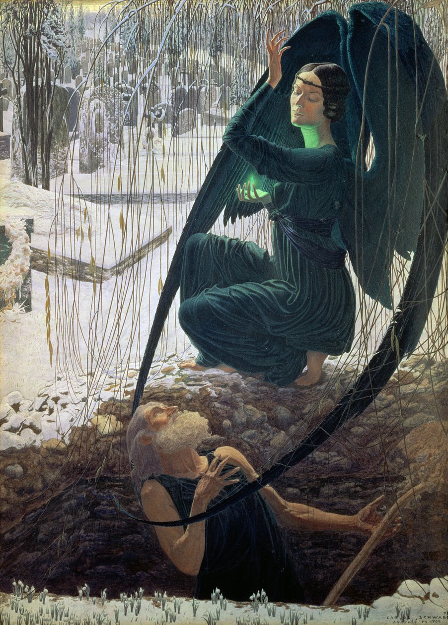 La morte e il becchino, 1900 da Carlos Schwabe