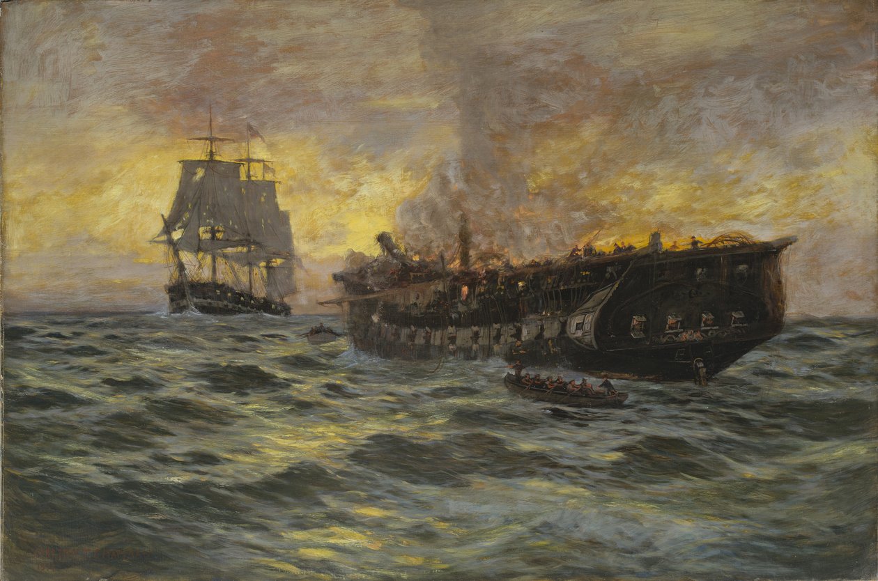 Scontro tra la fregata americana Constitution e la H.M.S. Java, 1897 da Carlton Theodore Chapman