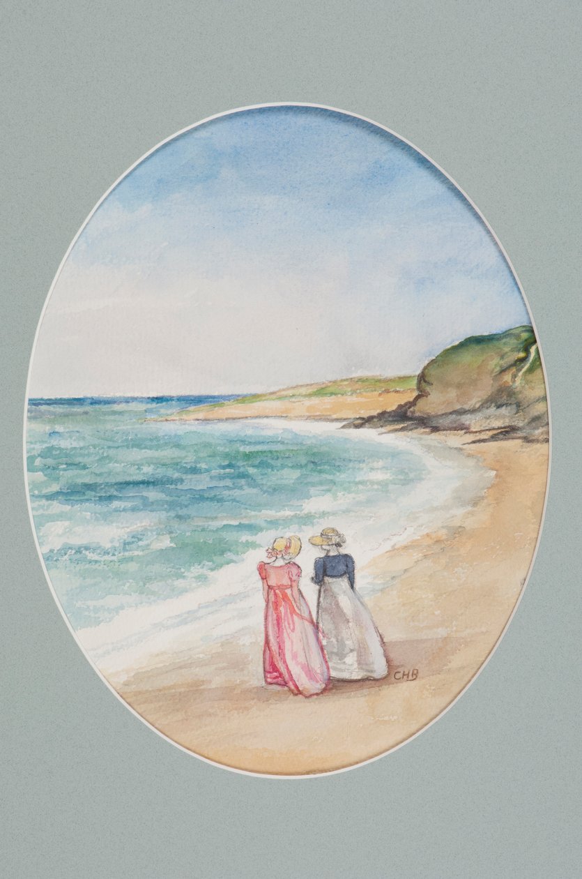 Anne e Henrietta passeggiano verso il mare, 2006 da Caroline Hervey Bathurst