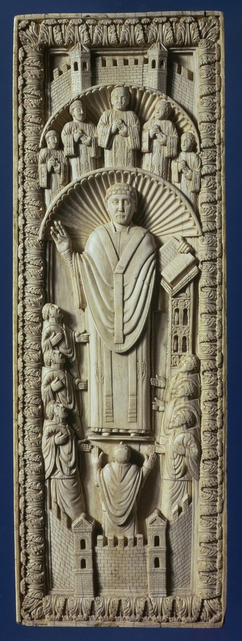 Un arcivescovo tra il suo coro, c.875 d.C. da Carolingian School
