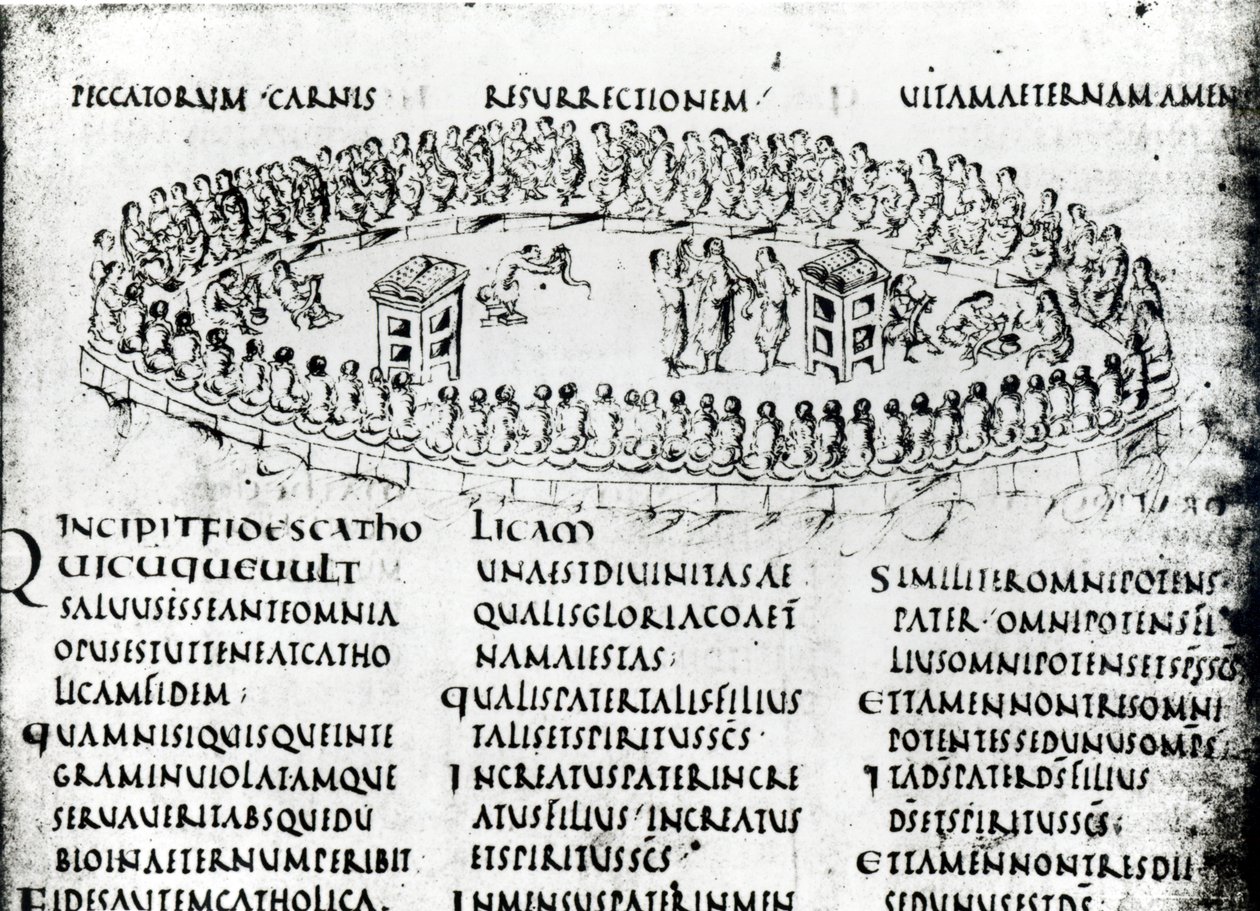 Illustrazione di una scena da uno dei Salmi, dal Salterio di Utrecht, copia dell