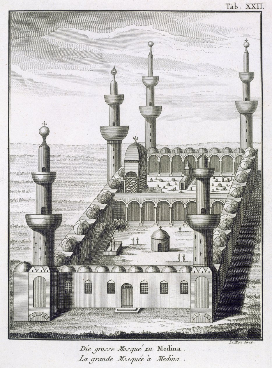La Grande Moschea di Medina, da Voyages en Arabie et en Autres Pays de l