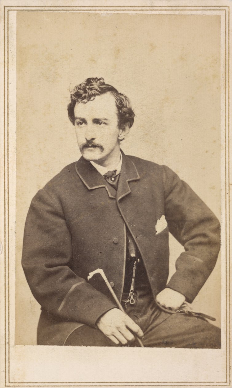 Carte de visite di John Wilkes Booth, 1862 da Case and Co. Silsbee