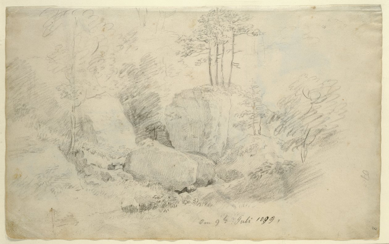 Massi nel bosco, 1800 da Caspar David Friedrich