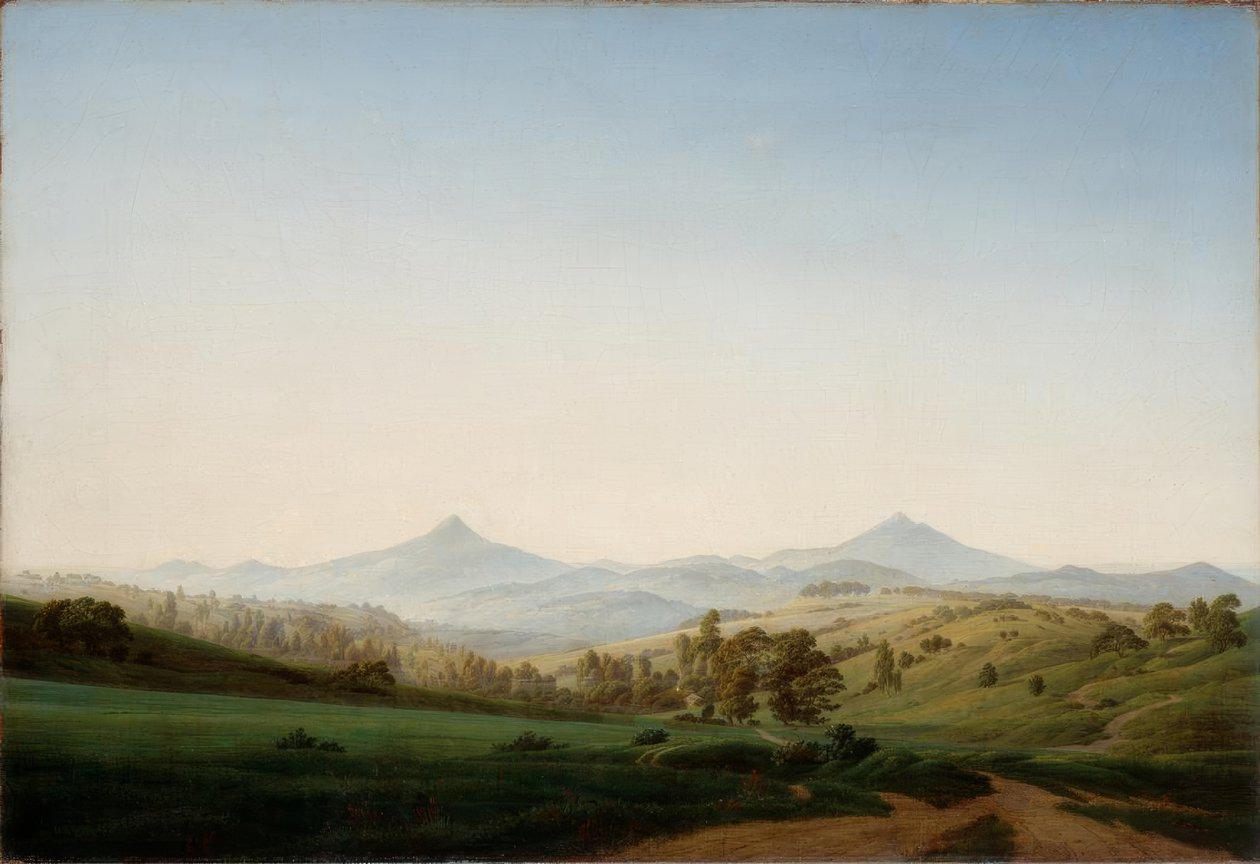 Paesaggio boemo con il Milleschauer da Caspar David Friedrich
