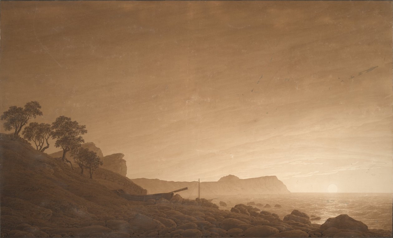 Veduta di Arkona con luna crescente, c. 1805-1806 da Caspar David Friedrich