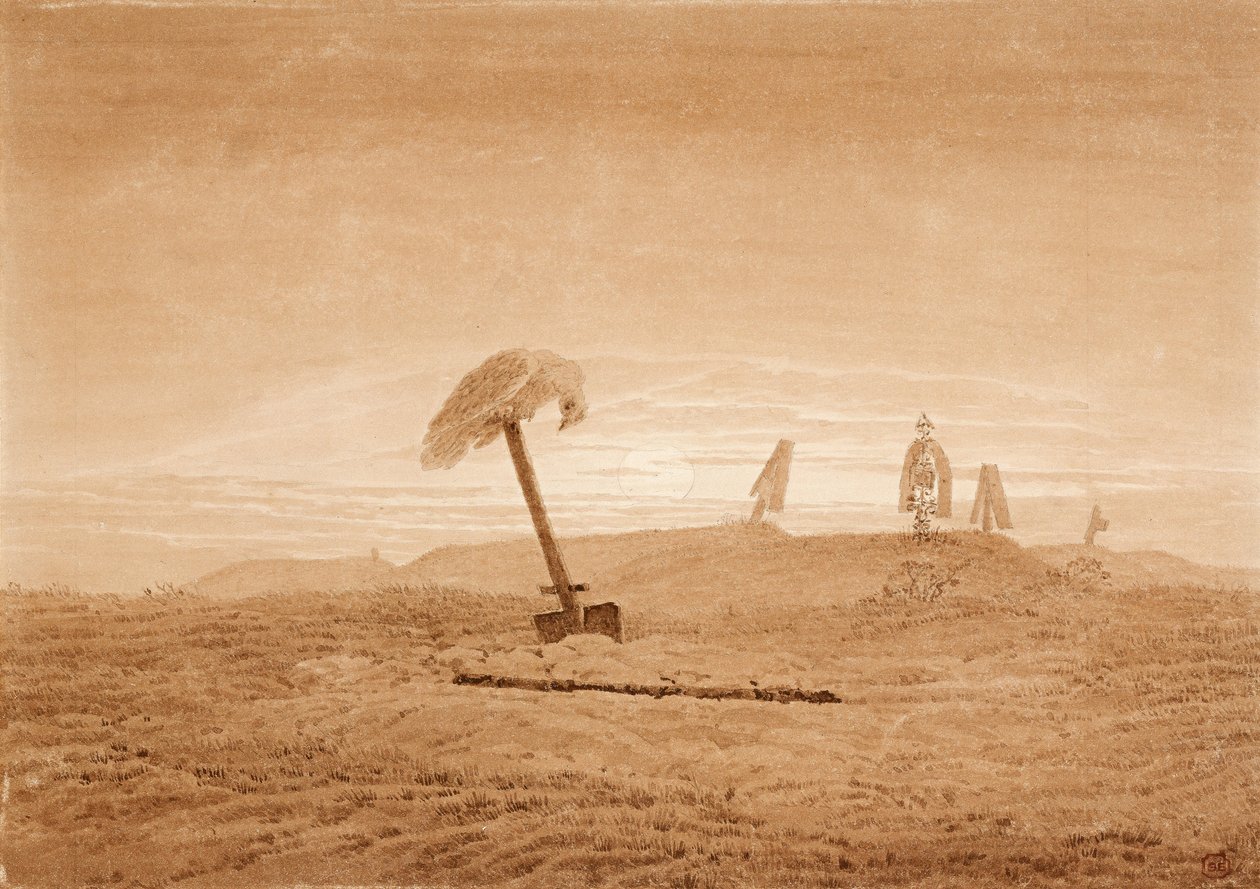 Paesaggio con tombe, c. 1835-1837 da Caspar David Friedrich