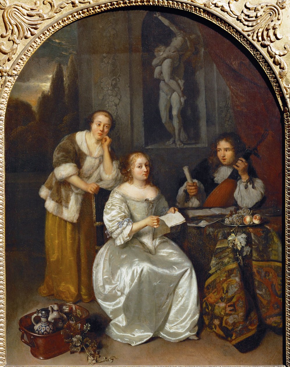 La lezione di canto - La lezione di canto ... da Caspar (studio of) Netscher