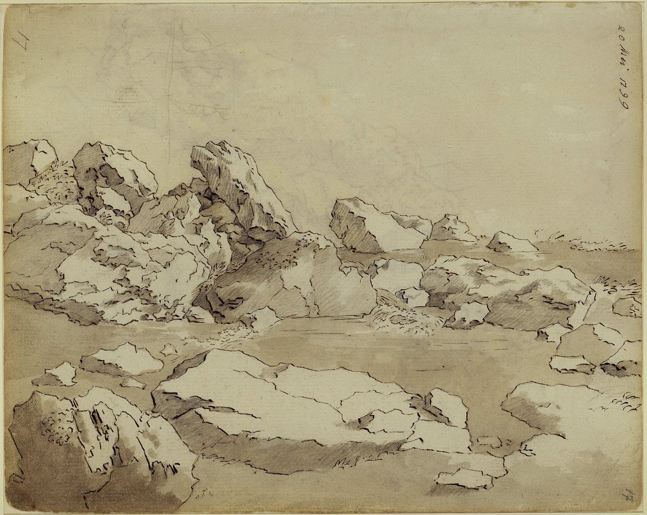 Studi di rocce, blocchi affiancati da Caspar David Friedrich