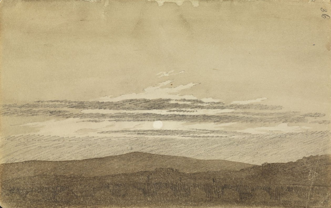 Paesaggio montano al tramonto da Caspar David Friedrich