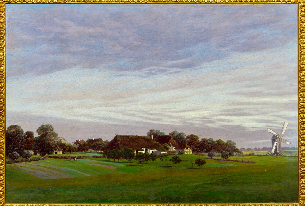 Campagna piatta (olio su tela) da Caspar David Friedrich