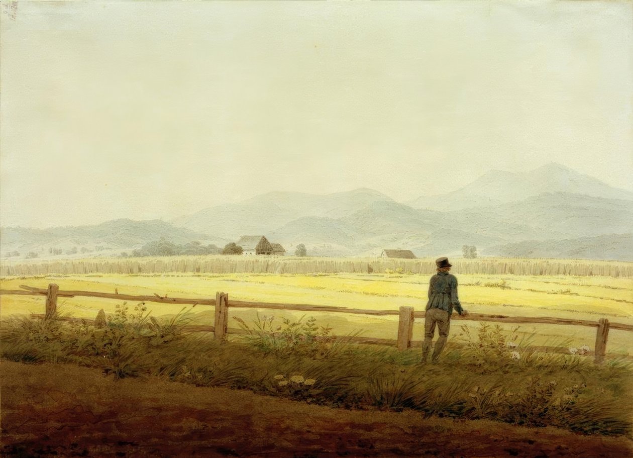 Paesaggio montano con figura (Schmiedeberger Kamm) da Caspar David Friedrich