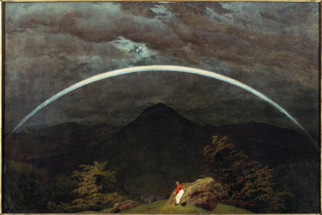 Paesaggio montano con arcobaleno da Caspar David Friedrich